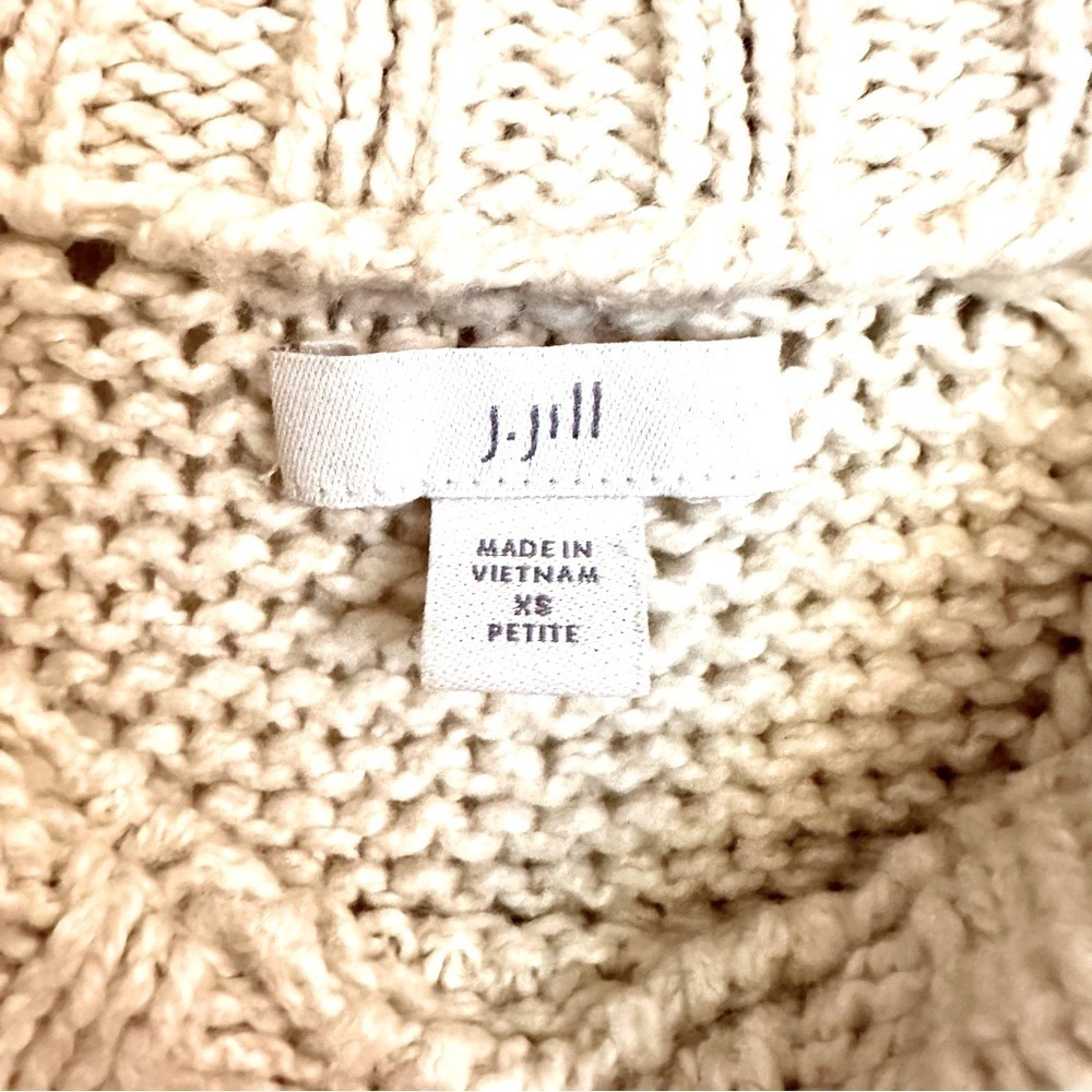 J. Jill Canle Knit Long Sleeve Striped Sweater Navy Cream Size XS - Picture 6 of 7